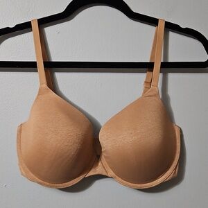 Victoria's Secret Underwire Seamless Semi Demi Tan Bra Size 34DD